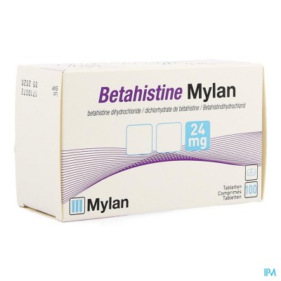 Betahistine Mylan 24mg Comp 100 X 24mg