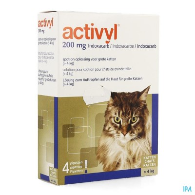 Activyl Spot-on Opl. Grote Katten Pipet 4x200mg