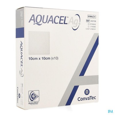 Aquacel Ag Verb Hydrofiber Ster 10x10cm 10 403708