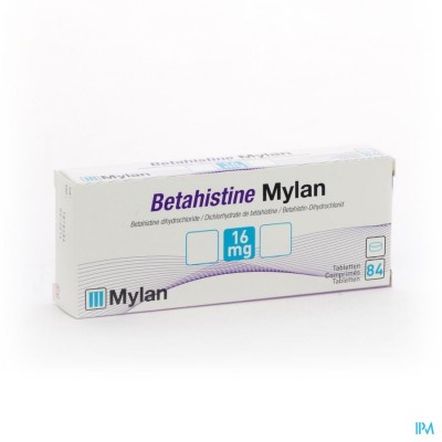 Betahistine Mylan 16mg Comp 84 X 16mg