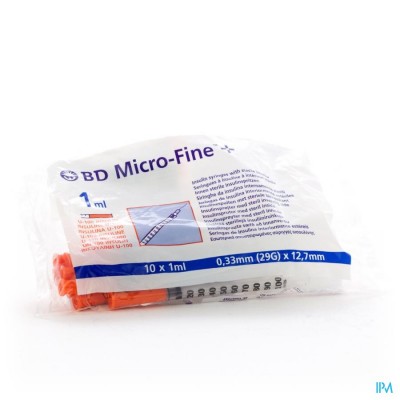 Bd Microfine+ Ins.spuit 1,0ml 29g 12,7mm 10 324827