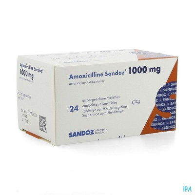 Amoxicilline Sandoz 1000mg Tabl Disp 24