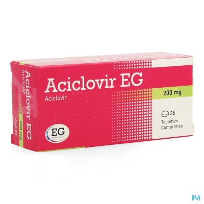 Aciclovir Eg 200 Comp 25 X 200mg