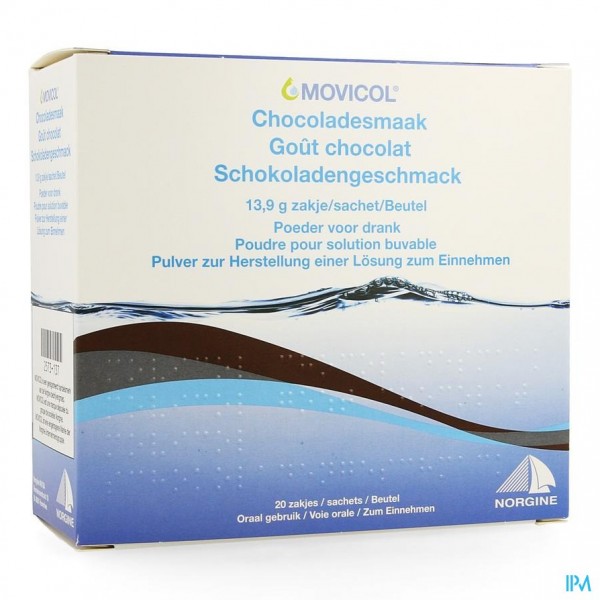 Movicol Chocolade Smaak Zakjes 20 X 13,7g